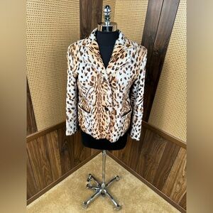 BEAUTIFUL DYED SPOTTED GOAT FUR COAT JACKET SMALL